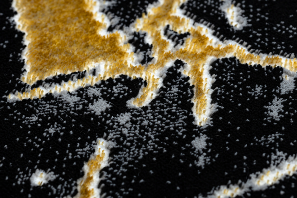 Marmurinis Kilimas 120x170 Juodas Auksinis Pilkas