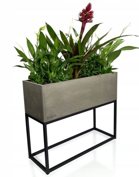 Gėlių stovas vazonas pilkas betonas 62x22x50cm